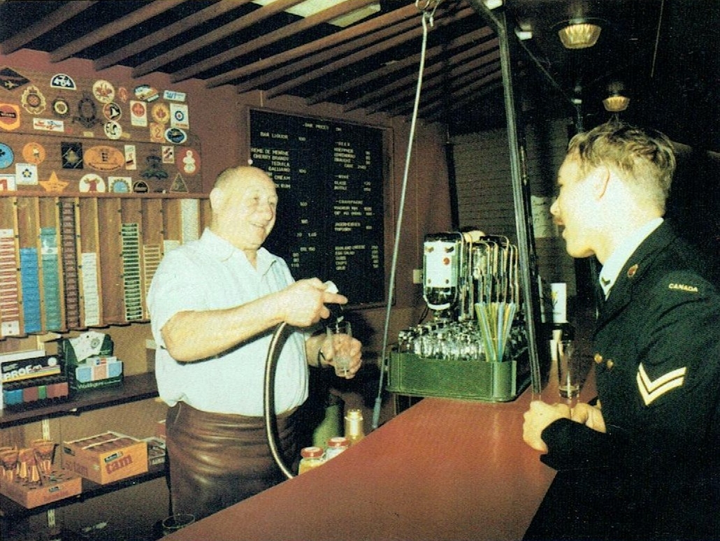 Helmut Ihre tending bar at the Ambassador Lounge(1983)... photo by Bruce Forsyth (MilitaryBruce)