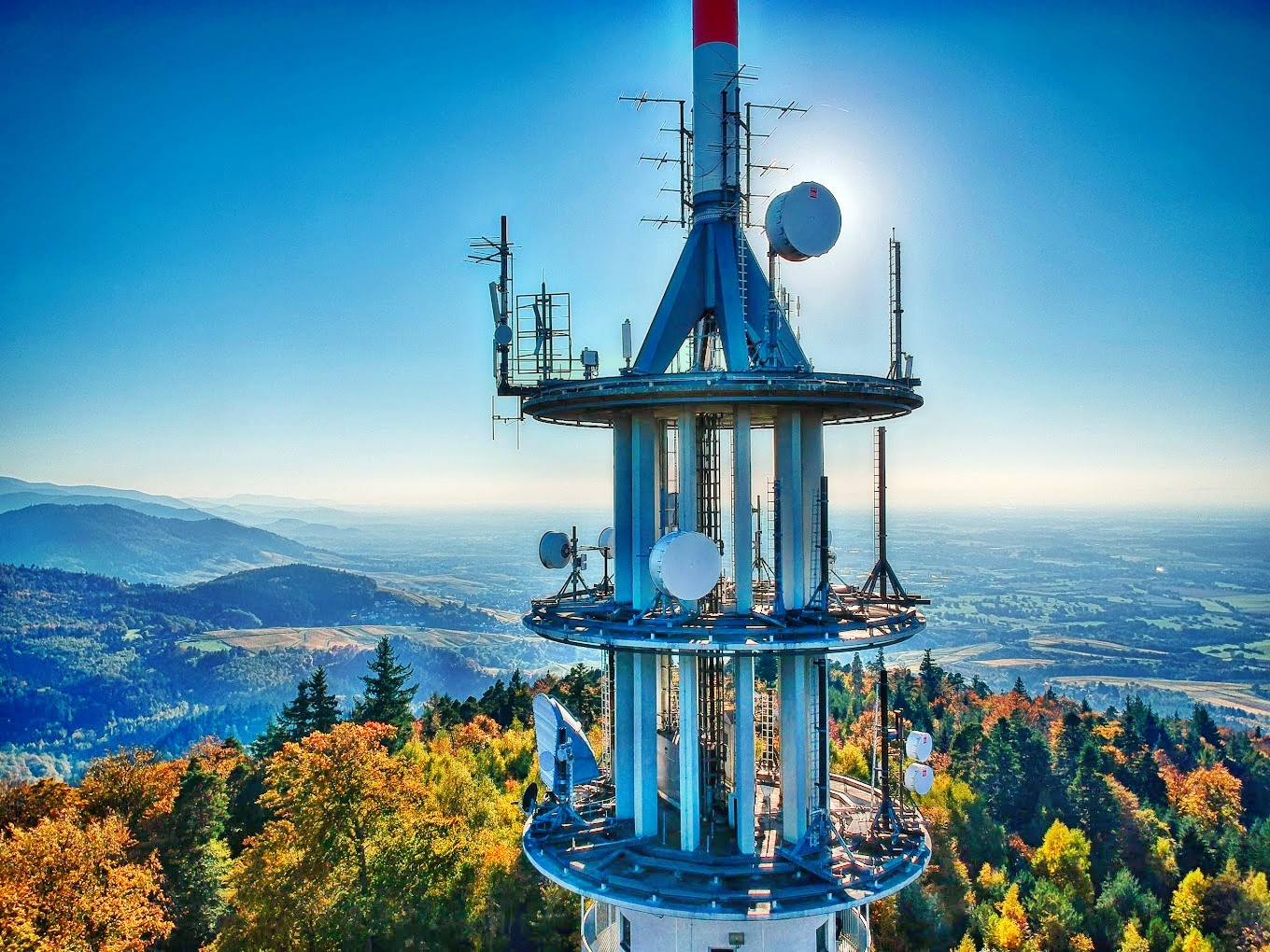 Fremersberg Tower antenna platforms(2018)... photo by Alexander Stroh (Google)