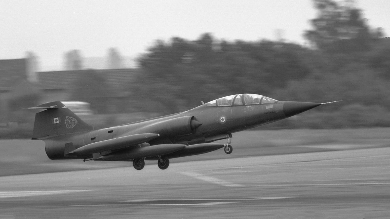 Canadian Armed Forces CF-104D (104658) landing at RAF Wildenrath in West Germany