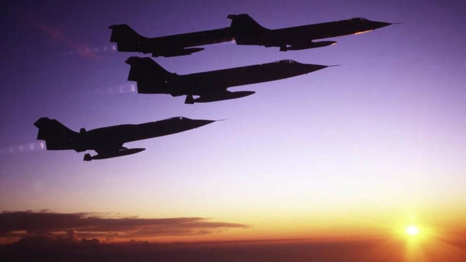 F-104 Starfighters departing Italian Air Force Base Decimomannu on Sardinia, Italy