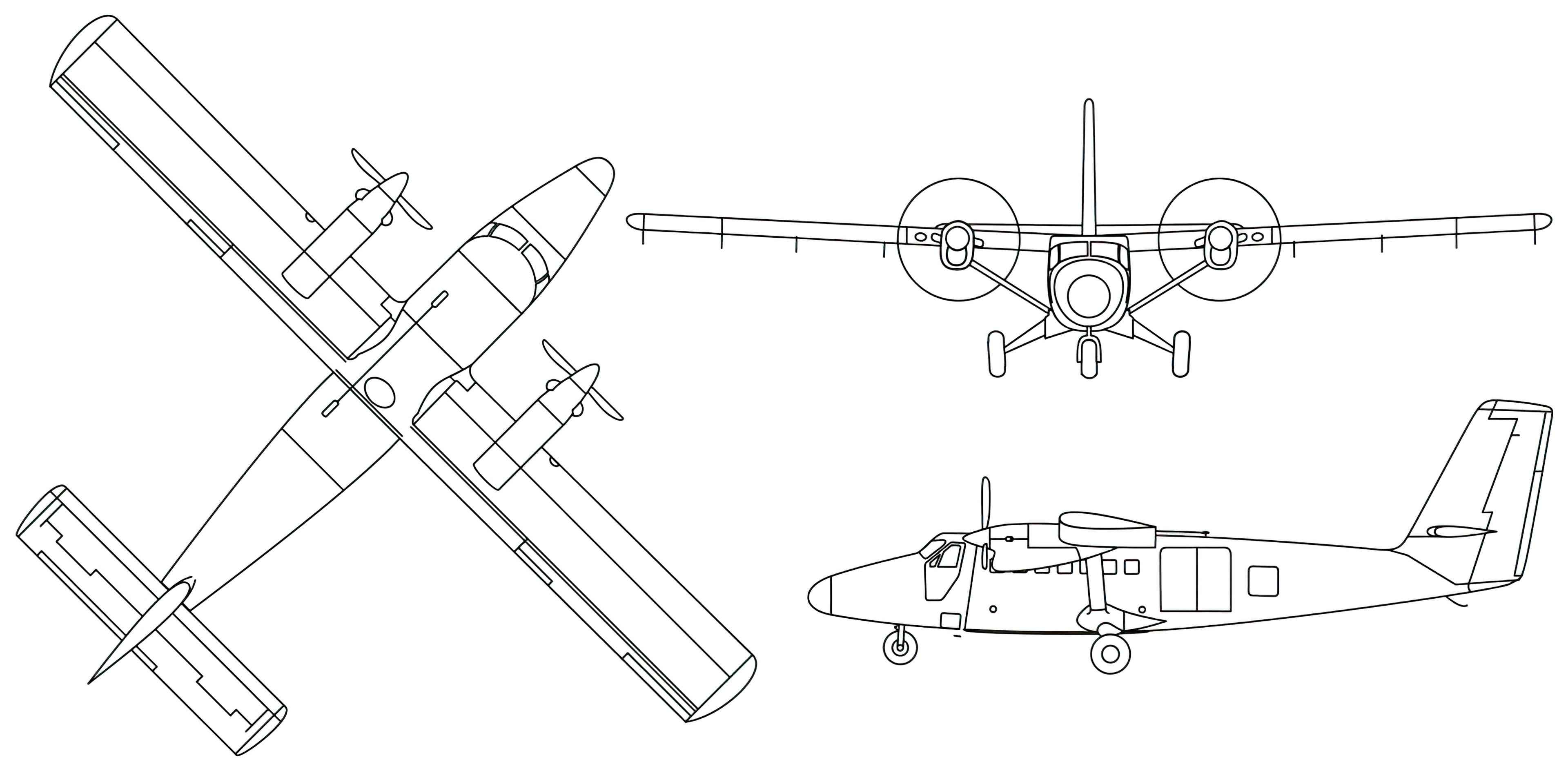 Z deHavilland DHC 6 300 TwinOtter diagram white landscape